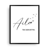 Aile tek servettir | türkisches Familienposter - Wandschmuck-Shop.de