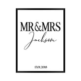 Hochzeitsgeschenk - Mr & Mrs - Wandschmuck-Shop.de