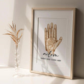 Namensbild Familie | 1-4 Kinderhände - Wandschmuck-Shop.de