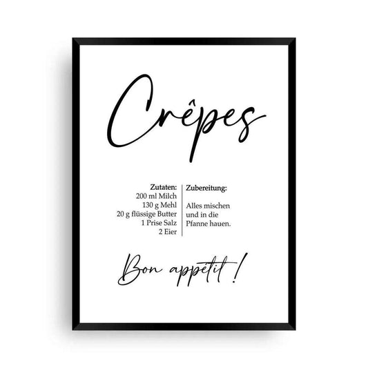 Crepes Poster | Zutaten Crepes - Wandschmuck-Shop.de