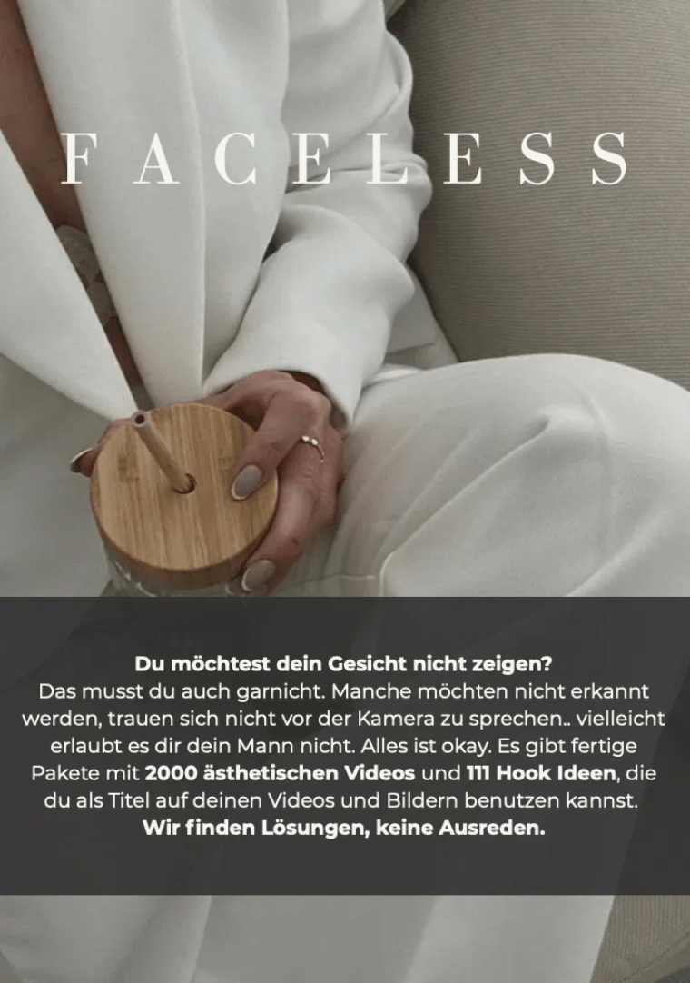 Faceless Content | 2.000 Videos + 111 Hooks - Wandschmuck - Shop.de