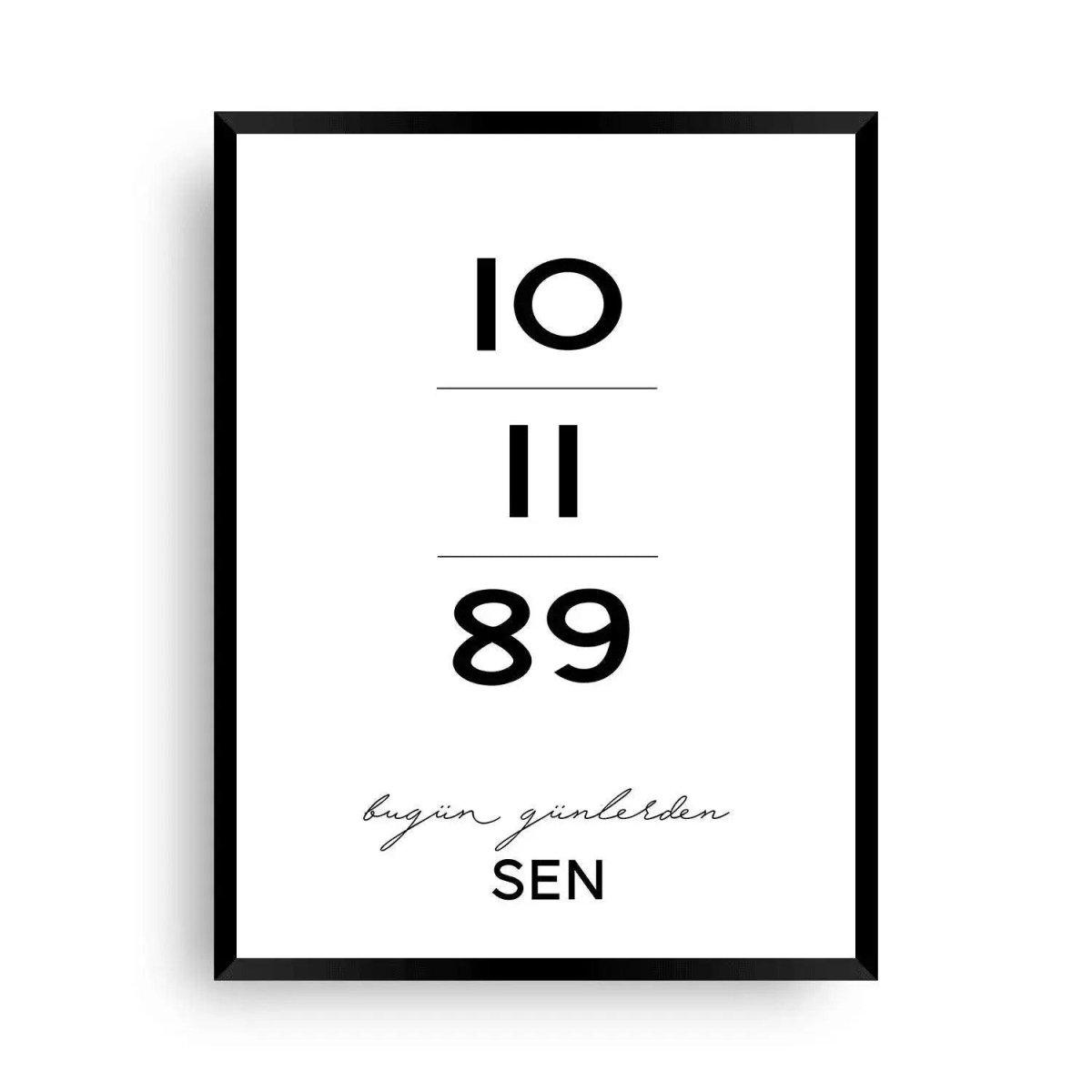 Geschenk mit Datum | Bugün günlerden SEN - Wandschmuck-Shop.de