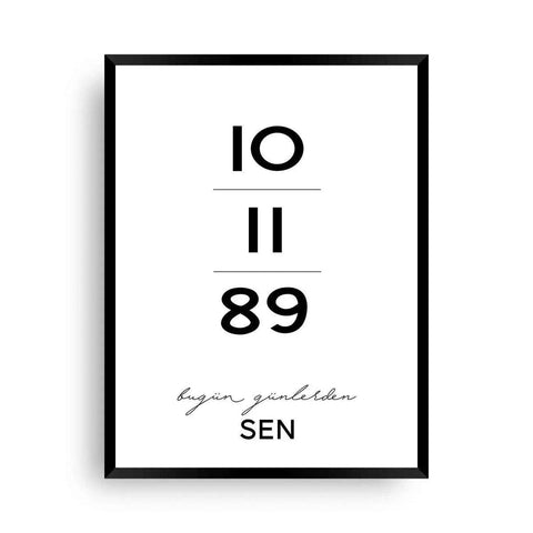 Geschenk mit Datum | Bugün günlerden SEN - Wandschmuck-Shop.de