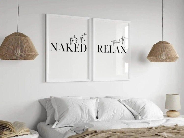Get Naked and Relax - Schlafzimmerposter - Wandschmuck-Shop.de