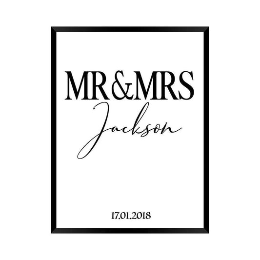 Hochzeitsgeschenk - Mr & Mrs - Wandschmuck-Shop.de