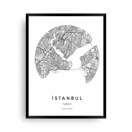 Istanbul Karte Poster | Wandbilder Türkei | Poster XXL istanbul - Wandschmuck-Shop.de