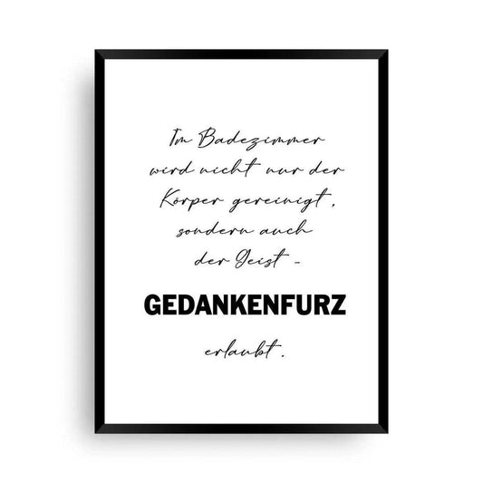 Lustiges Poster Badezimmer - Gedankenfurz - Wandschmuck-Shop.de
