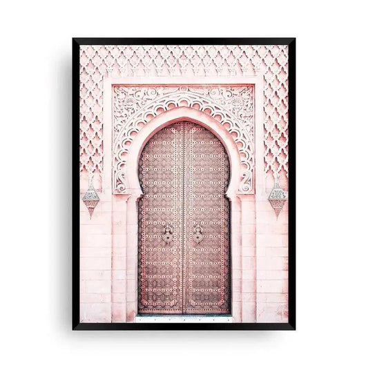 Marokkanische Tür in romantischem Rosa - Wandschmuck-Shop.de