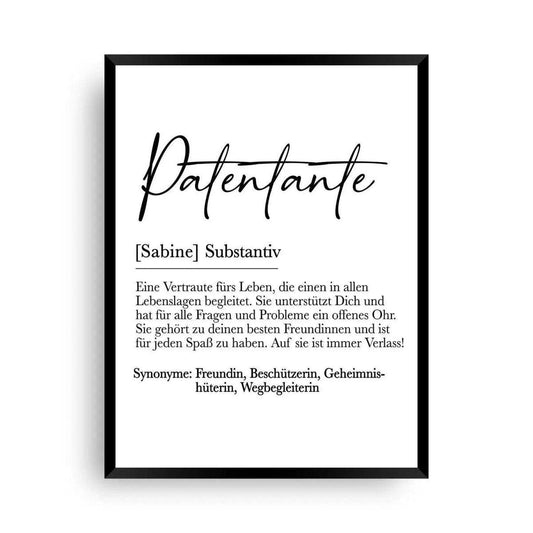 Patentante Definition | Patentante - Wandschmuck-Shop.de