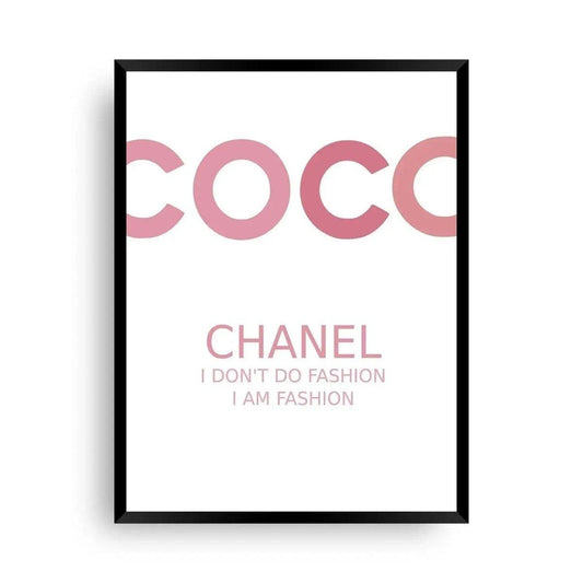 Pinky Coco - Fashionposter mit Schriftzug - Wandschmuck-Shop.de
