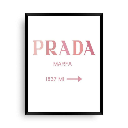 Pinky Prada - Fashionposter mit Schriftzug - Wandschmuck-Shop.de