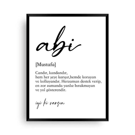 Poster Abi | Individualisierte Namen Poster | Brudje - Wandschmuck-Shop.de