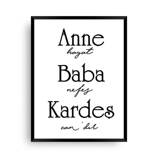Poster Anne Baba Kardeş - Die Bedeutung von Familie - Wandschmuck-Shop.de