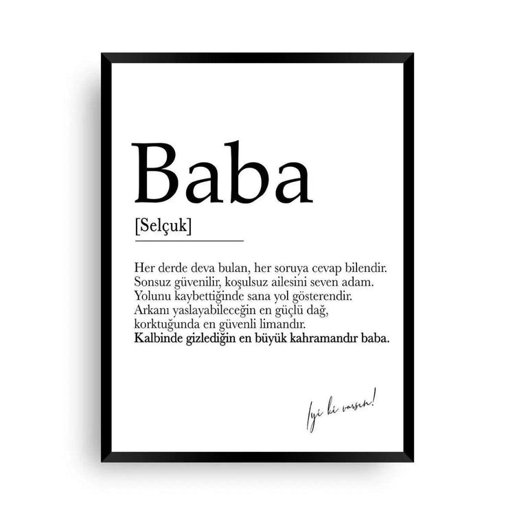 Poster *Baba | Lugat - Vater in persönlicher Sprache Mit Namen personalisierbar - Wandschmuck-Shop.de