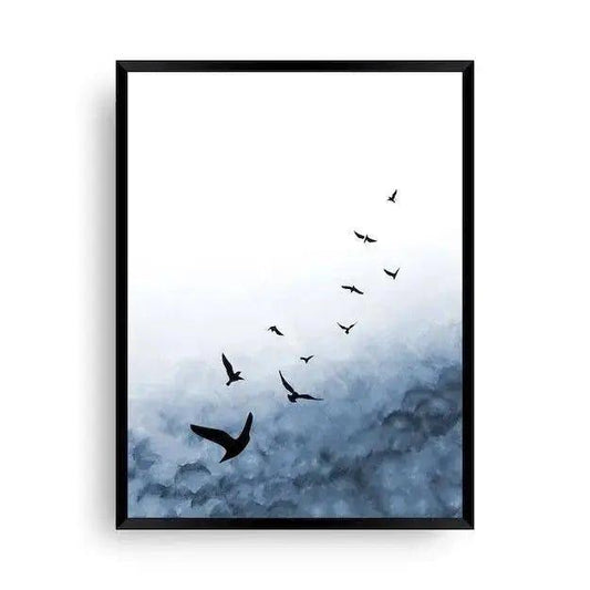 Poster Vögel | Navy Bild | Kuşlar mavi denizde - Wandschmuck-Shop.de
