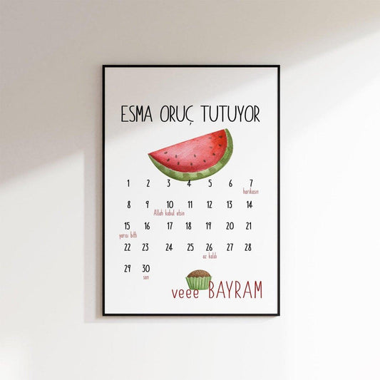 Ramadan Kinderkalender | personalisiert | Melone - Wandschmuck-Shop.de