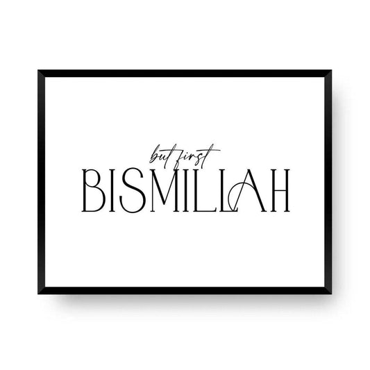 Wandbild "Aber zuerst, Bismillah" - Positive Einstimmung - Wandschmuck-Shop.de