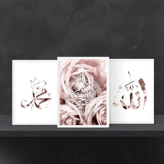 Deko Islamisch | Rosen Kunst | Pinkes Bild - Wandschmuck-Shop.de