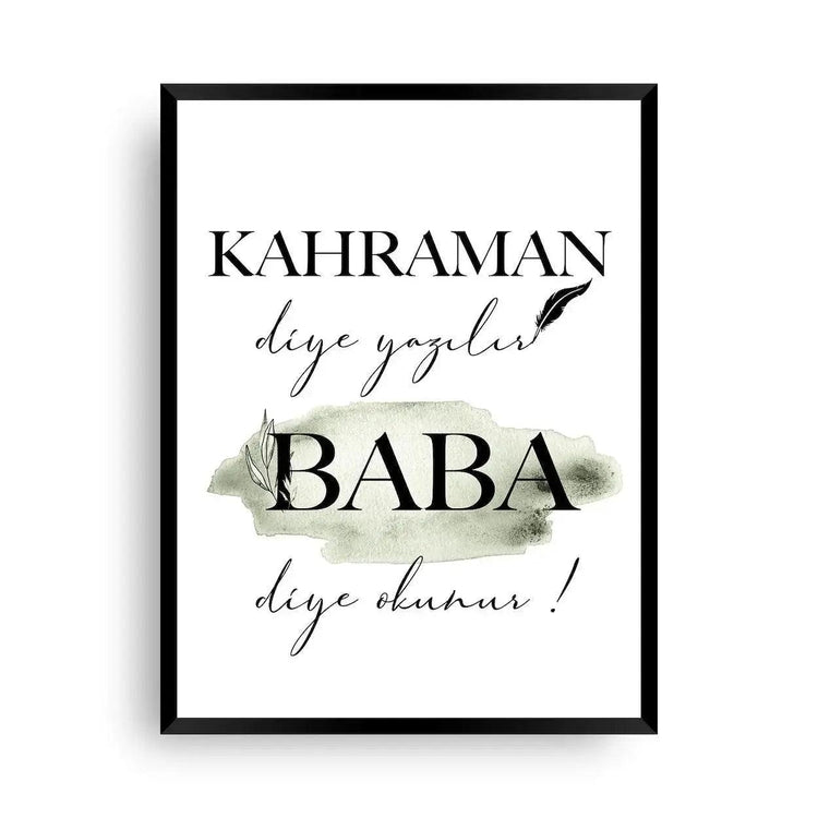 Kahraman Babam - Mein heldenhafter Vater - Wandschmuck-Shop.de